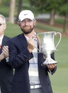 lucas glover and trophy wells fargo championship 050811 photo credit vern verna - ai wire