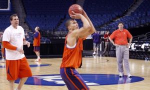 The Clemson men's basketball team participated in a press conference and open practice at the St. Pete Times Forum in Tampa, FL on Wednesday, March 16.