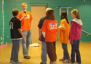 Members of Clemson's Solid Orange Squad visited Beech Springs Intermediate School on Thursday, October 22.