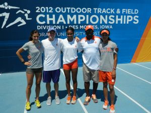 Director of Track & Field Lawrence Johnson and the 2012 seniors