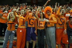 students cheer fans celebrate