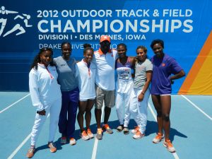 Director of Track & Field Lawrence Johnson with the women's sprints & relays