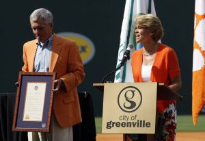 Clemson University honored 2009 US Open Champion, former Tiger Lucas Glover at a celebration at Fluor Field in Greenville, SC on Sunday, July 26.