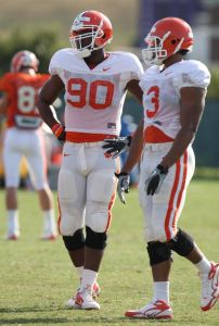Kourtnei Brown and Vic Beasley practice 081011