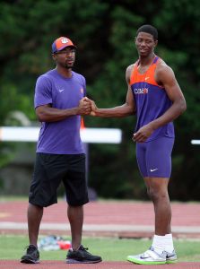 Assistant Coach Mario Wilson and Torian Ware