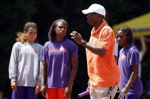 Assistant Coach Tim Hall and Jasmine Edgerson