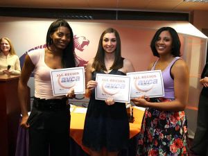 AVCA Award Winners Danielle Hepburn, Kelsey Murphy and Lia Proctor