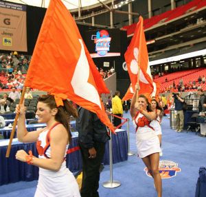 cheerleaders flags cheer