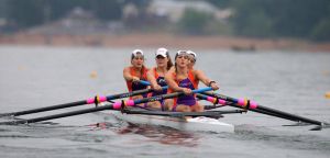Varsity 4+: (R-L) Taylor Hoynacki, Katie Mosier, Rebekah Clogston, Kenzie DuBrul