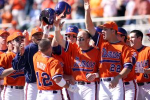 The Clemson baseball team opened the 2008 season Saturday, Feb 23 by sweeping Mercer in a doubleheader at Doug Kingsmore Stadium. The Tigers won the first game, 12-5, and the second one, 6-5. Photos courtesy Mark Crammer and The Orange & White.