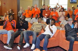 The Tiger basketball team, staff and fans gathered at the WestZone Club on Sunday evening for an NCAA Selection Show Viewing Party.