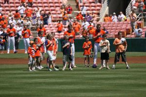 pregame kids gather on field