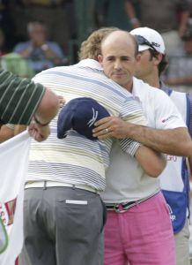 lucas glover and jonathan byrd wells fargo championship 050811 photo credit vern verna - ai wire