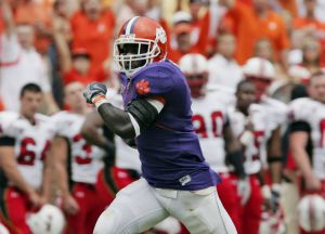 Clemson's James Davis runs in for a touchdown during the first half. (AP Photo/Mary Ann Chastain)