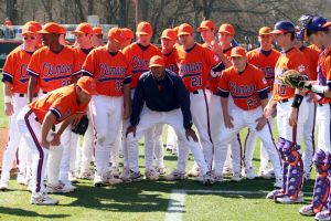 The Clemson baseball team opened the 2008 season Saturday, Feb 23 by sweeping Mercer in a doubleheader at Doug Kingsmore Stadium. The Tigers won the first game, 12-5, and the second one, 6-5. Photos courtesy Mark Crammer and The Orange & White.