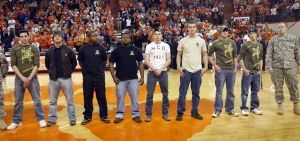 military members honored during timeout