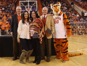 Barbara Zatezelo (Accepting on behalf of her late husband, Butch Zatezelo) - Clemson Men's Basketball 100th Anniversary Halftime Celebration