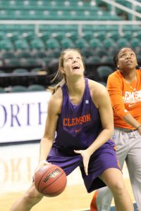 Lindsey Mason (31) at Greensboro Coliseum in prep for 2012 ACC Tournament on Feb. 29, 2012.