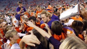 Kyle Parker sign autographs postgame
