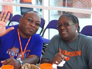 Clemson letterwinners gather at the Letterwinners Room before every home football game.