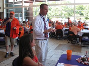Clemson letterwinners gather at the Letterwinners Room before every home football game.
