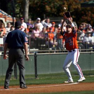 The Clemson baseball team opened the 2008 season Saturday, Feb 23 by sweeping Mercer in a doubleheader at Doug Kingsmore Stadium. The Tigers won the first game, 12-5, and the second one, 6-5. Photos courtesy Mark Crammer and The Orange & White.