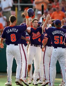 John Hinson homerun celebrate