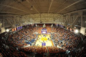 court looking down from rafters