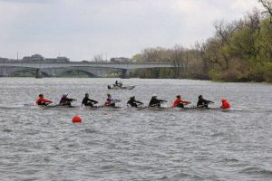 varsity eight close up at George Washington Invitational