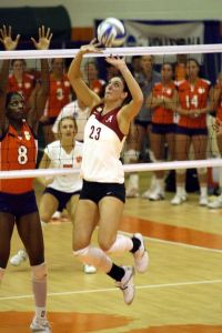 The Clemson volleyball team defeated Alabama 3-1 in the first round of the 2007 NCAA Volleyball Tournament at Jervey Gym.