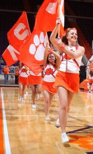 cheerleaders flags pregame