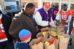Members of the Clemson football team spent the morning of Monday, December 20 volunteering at Harvest Hope Food Bank in Greenville.