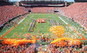 field pregame from top of scoreboard