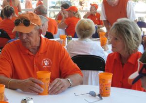 Clemson letterwinners gather at the Letterwinners Room before every home football game.