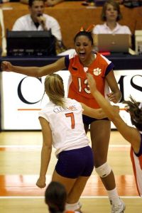 The Clemson volleyball team defeated Alabama 3-1 in the first round of the 2007 NCAA Volleyball Tournament at Jervey Gym.