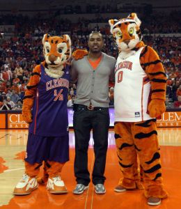 Former Tiger Terrell McIntyre was recognized during a timeout at Sunday's game.