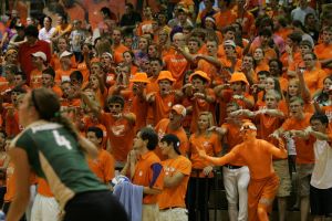 students fans cheer