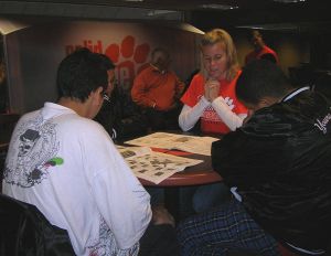 Members of the Solid Orange Squad hosted the Lumbee Tribe Boys and Girls Club at Clemson on Wednesday, November 11.