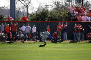 The Clemson baseball team opened the 2008 season Saturday, Feb 23 by sweeping Mercer in a doubleheader at Doug Kingsmore Stadium. The Tigers won the first game, 12-5, and the second one, 6-5. Photos courtesy Mark Crammer and The Orange & White.