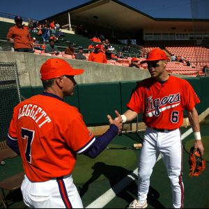 The Clemson baseball team opened the 2008 season Saturday, Feb 23 by sweeping Mercer in a doubleheader at Doug Kingsmore Stadium. The Tigers won the first game, 12-5, and the second one, 6-5. Photos courtesy Mark Crammer and The Orange & White.