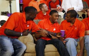 The Tigers gathered at Head Coach Brad Brownell's house on Sunday, March 13 to watch the NCAA Tournament Selection Show.