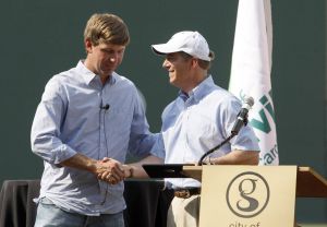Clemson University honored 2009 US Open Champion, former Tiger Lucas Glover at a celebration at Fluor Field in Greenville, SC on Sunday, July 26.