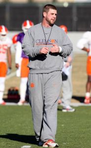 The Tigers practiced on the artificial surface at the Carolina Panthers practice facility on Tuesday afternoon.