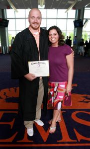 May 2008 Graduation - Colin Leonard, Football with Lindsey Leonard, IPTAY Assistant Executive Director