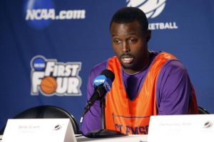 The Clemson men's basketball team participated in a press conference and open practice at UD Arena in Dayton, OH on Monday, March 14.