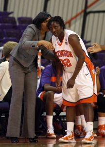 Assistant Coach (Acting Head Coach) Karleen Thompson and Kelia Shelton