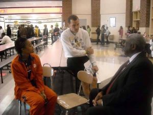 Ashley Good (track and field) spoke at Brewer Middle School's Black History Month Program on Tuesday, February 17.