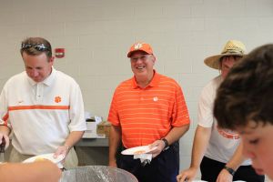 Clemson letterwinners gather at the Letterwinners Room before every home football game.