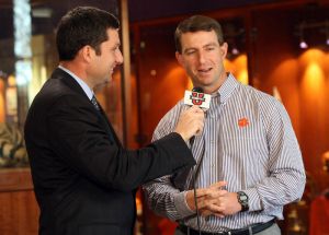 dabo swinney and espn reporter eamon mcananey signing day 020112