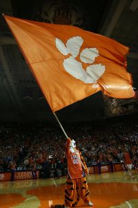tiger mascot flag pregame